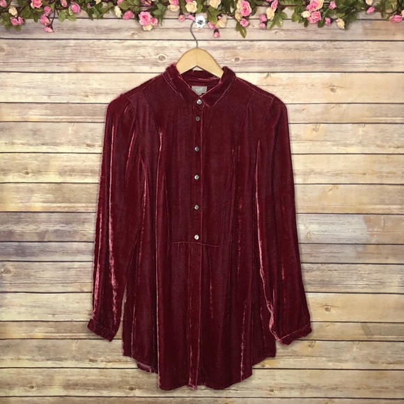 J. Jill Tops - J. Jill Velvet Button Down Top